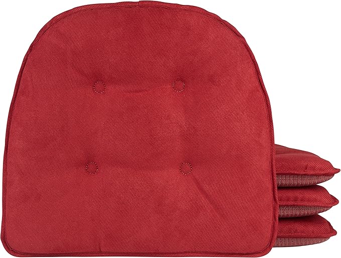 Non-Slip Chair Cushions, Assembled in USA, U-Shaped Skid-Proof Seat Pads for Dining Room, Kitchen, Office, 15"x16"