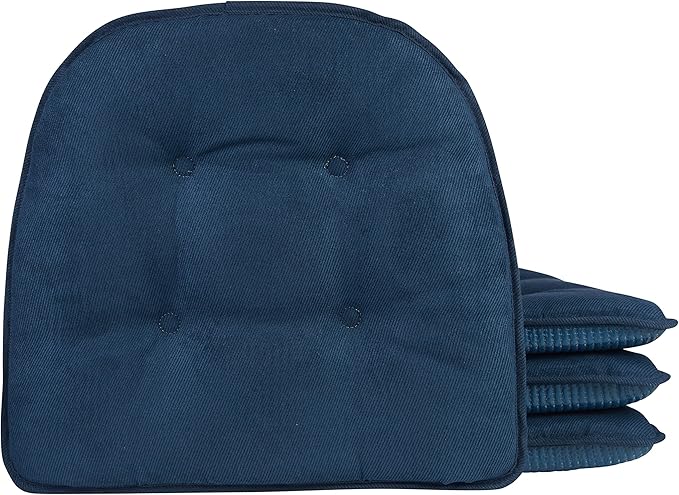 Non-Slip Chair Cushions, Assembled in USA, U-Shaped Skid-Proof Seat Pads for Dining Room, Kitchen, Office, 15"x16"