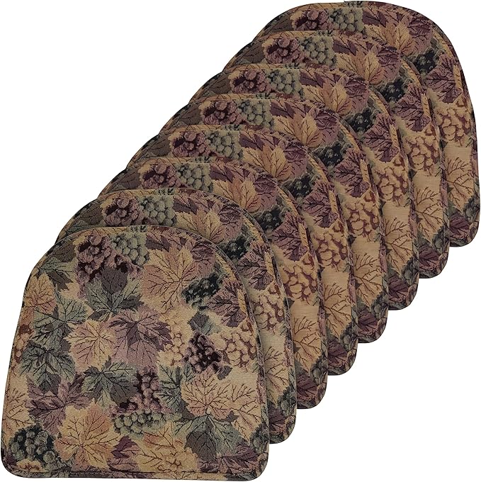 Klear Vu Raindrop The Gripper Non Slip Chair Cushions, Soft & Comfortable Seat Pad, Sitting Pillow for Kitchen, Dining or Office, 8 Count (Pack of 1), Multicolor