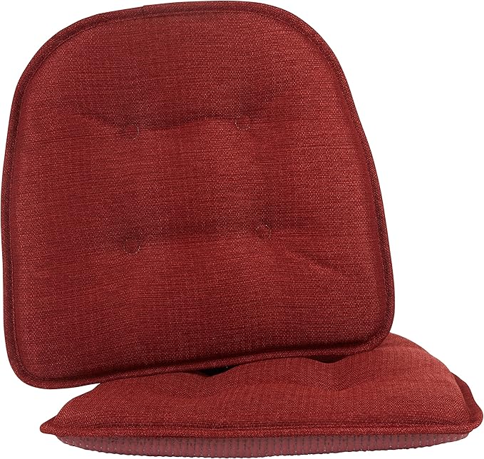 Non-Slip Chair Cushions, Assembled in USA, U-Shaped Skid-Proof Seat Pads for Dining Room, Kitchen, Office, 15"x16"