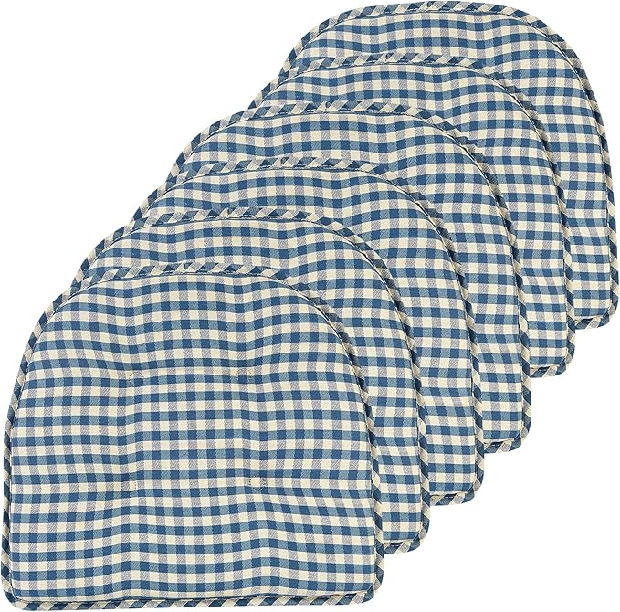 Non-Slip Chair Cushions, Assembled in USA, U-Shaped Skid-Proof Seat Pads for Dining Room, Kitchen, Office, 15"x16"