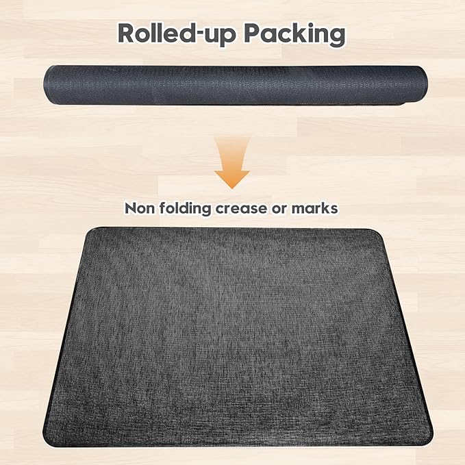 Sycoodeal Office Chair Mat for Hardwood & Tile Floor,Computer Gaming Chair Mat for Rolling Chairs Non-Curve, Anti-Slip, Heavy Duty Floor Protector for Home Office,Black (40" x 55")