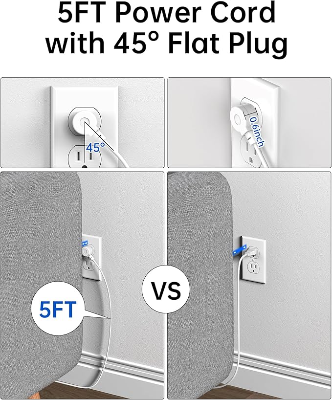 10-in-1 USB Charging Station with PD 20W Fast Charging, Surge Protector 6 USB Ports 4 AC Outlets 5ft Travel Power Strip with USB Ports Extension Cord for Home/Office/Travelling