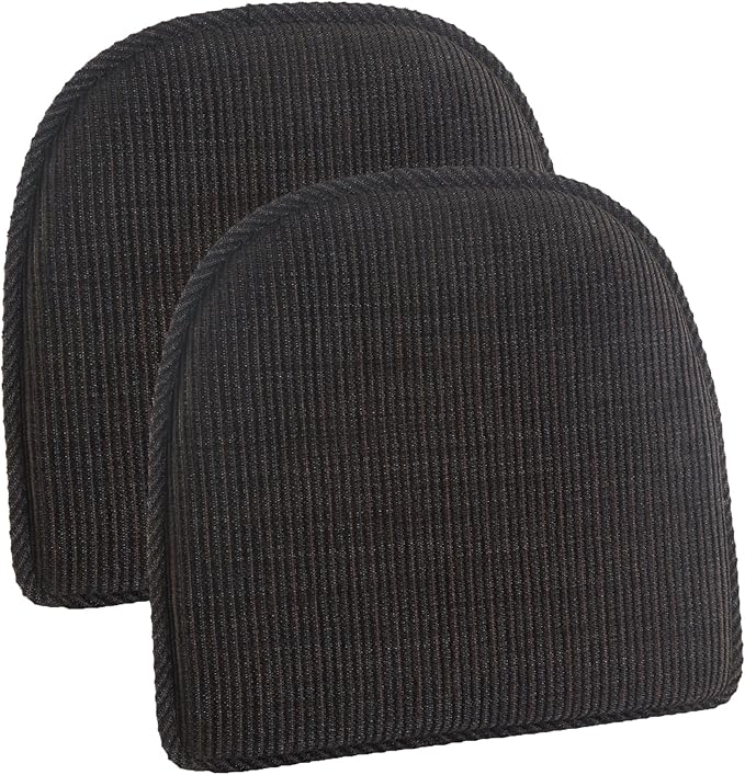 Klear Vu Raindrop The Gripper Non Slip Chair Cushions, Soft & Comfortable Seat Pad, Sitting Pillow for Kitchen, Dining or Office, 2 Count (Pack of 1), Chocolate