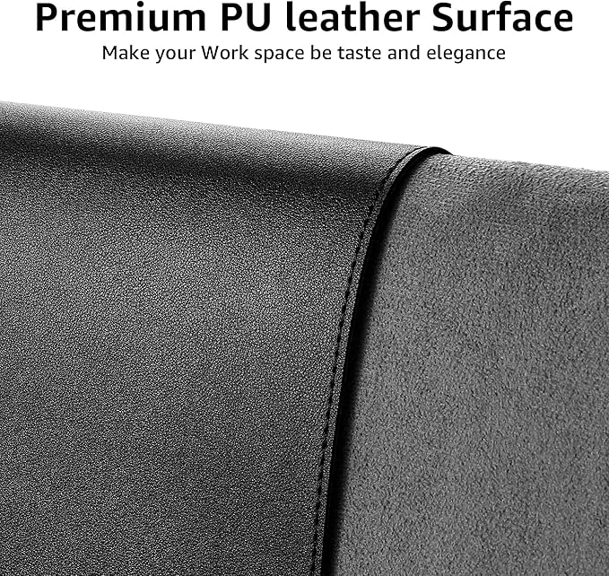 Waterproof Leather Desk Mat, Black, 31.5 x 15.7 Inches, Extra Large Size, Heat Resistant, Easy to Clean (Black)