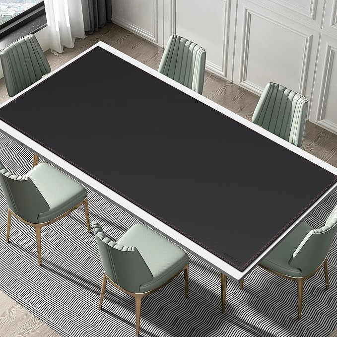 ZORESYN Office Desk Pad 74.8x35.4 Inch, Large Mouse Pad Desk Mat, Waterproof PU Leather Desk Blotter Protector with Non Slip Base for Home Office (Black)