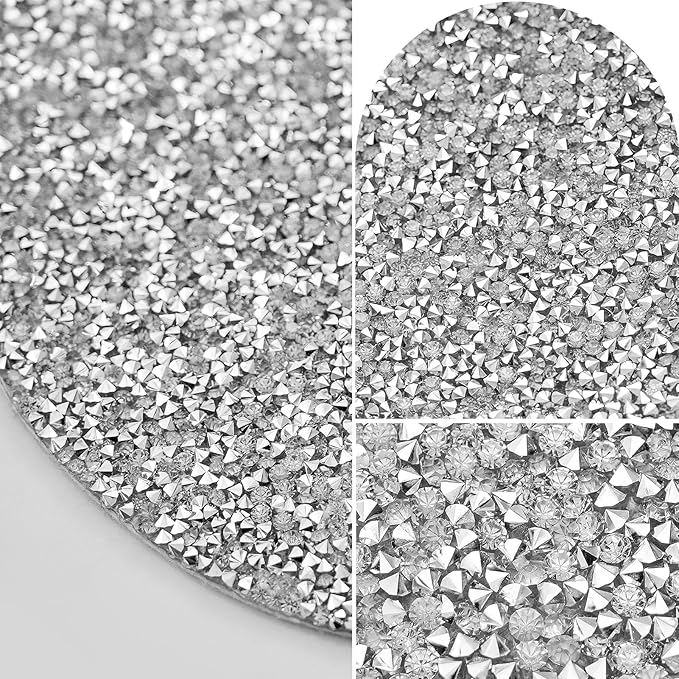 Placemat, Silver Heart Rhinestones 15 Inches Table Mat Decoration Placemat for Centerpiece Dining Table Love Home Family Together