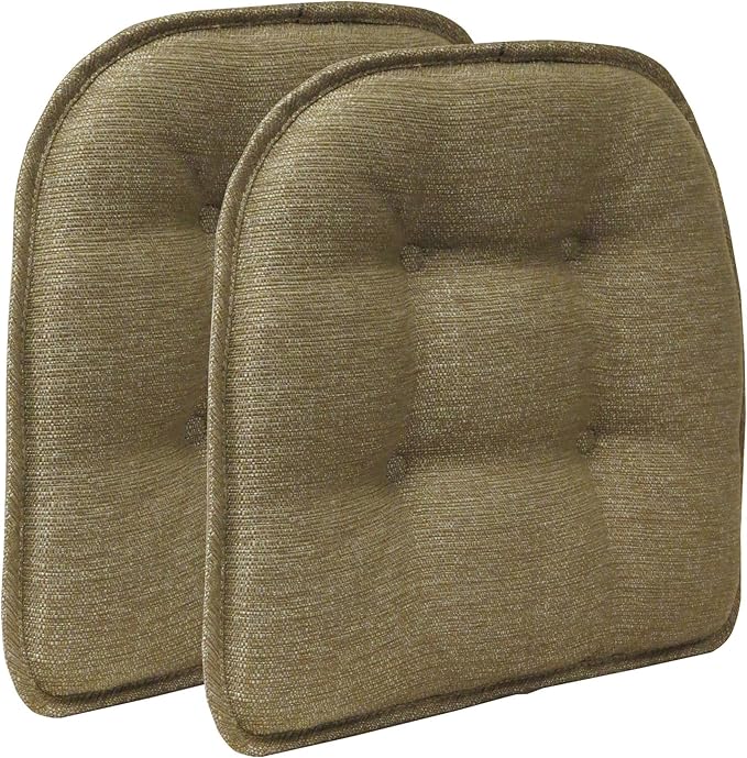 Non-Slip Chair Cushions, Assembled in USA, U-Shaped Skid-Proof Seat Pads for Dining Room, Kitchen, Office, 15"x16"