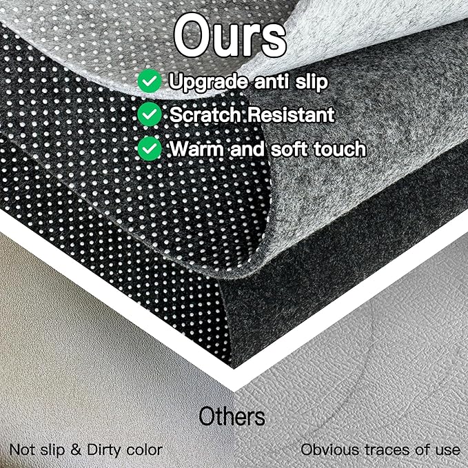 Large Felt Desk Mat, 35.4"X15.7" Felt Desk Pad - Non-Slip Keyboard Mat & Mouse Pad for Office and Gaming, Water Resistant Desktop Protector for Computer, Home, Work (Dark Gray)
