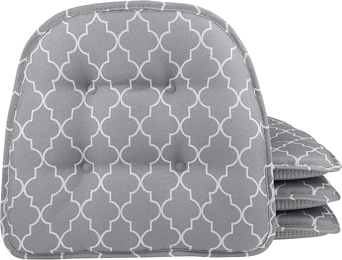 Non-Slip Chair Cushions, Assembled in USA, U-Shaped Skid-Proof Seat Pads for Dining Room, Kitchen, Office, 15"x16"