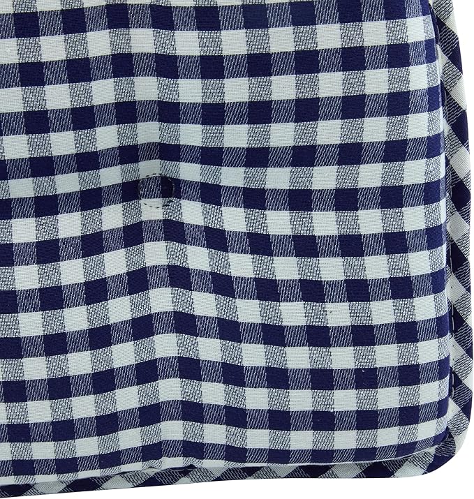 Klear Vu Omega Non-Slip Chair Cushions, Assembled in USA, U-Shaped Skid-Proof Seat Pads for Dining Room, Kitchen, Office, 15"x16" 2 Pack Gingham Navy 2 Count