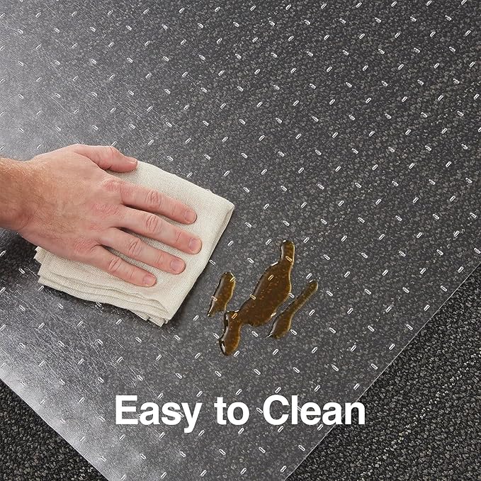 Staples Office Chair Mat, Clear Floor Mats, Flat-Pile Carpets, 60 x 46 Inch, Smooth Glide