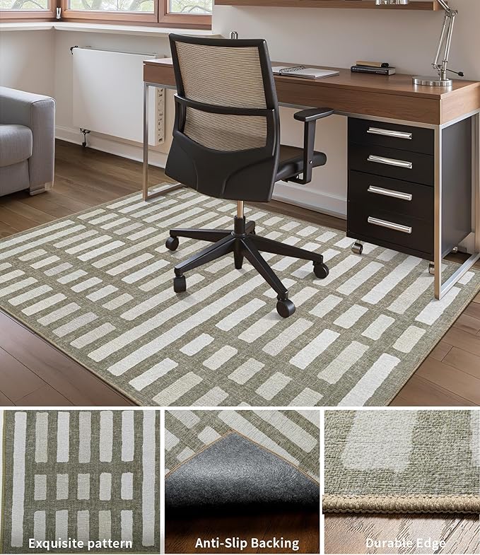 chakme Office Chair Mat for Hardwood Floor, 48"x36" Easy Glide Computer Desk Mat Protector for Rolling Chair Under Desk Rug Nonslip Backing, Machine Wash, (Dark Brown Plaid)
