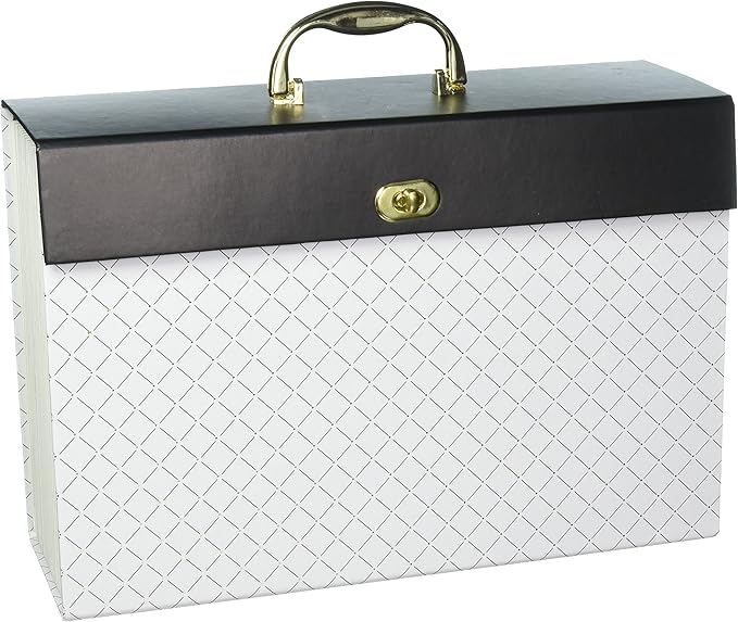 U Brands Modern-Noir Expandable File 19 Pocket, White (201A0206)
