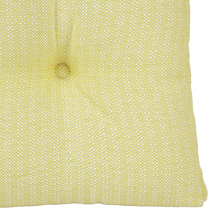 Klear Vu Gripper Overstuffed Universal Non-Slip Dining Chair Cushions for Kitchen Decor or Office Use, U-Shaped Skid-Proof Seat Pad, 15x15 Inches, 4 Count (Pack of 1), Solid Yellow