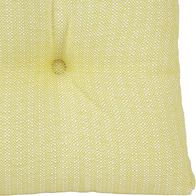 Klear Vu Gripper Overstuffed Universal Non-Slip Dining Chair Cushions for Kitchen Decor or Office Use, U-Shaped Skid-Proof Seat Pad, 15x15 Inches, 2 Count (Pack of 1), Solid Yellow