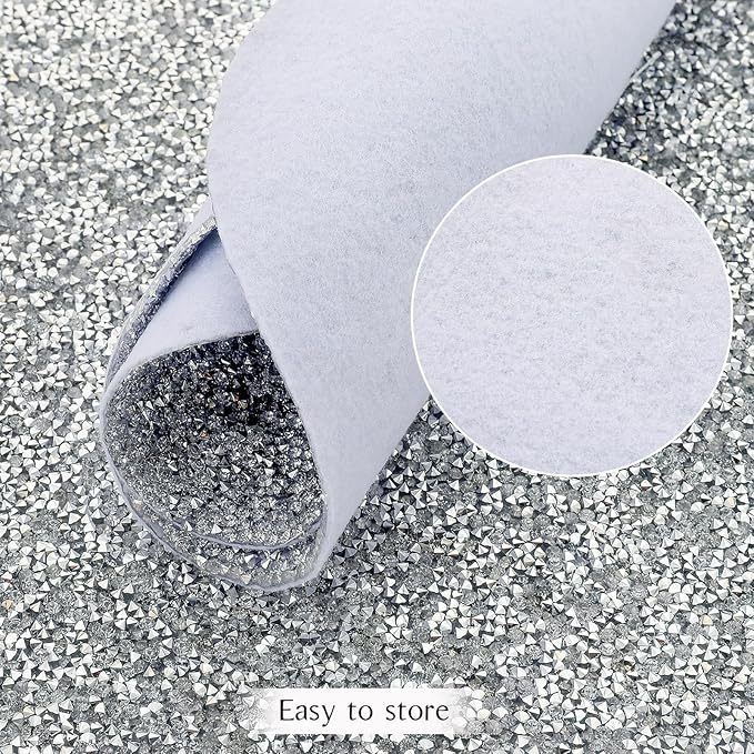 Glitter Heart Placemats Set of 4, Silver Heart Rhinestones 15 Inches Table Mat Decoration Placemat for Centerpiece Dining Table Valentines Day Family Frineds Birthday Gifts