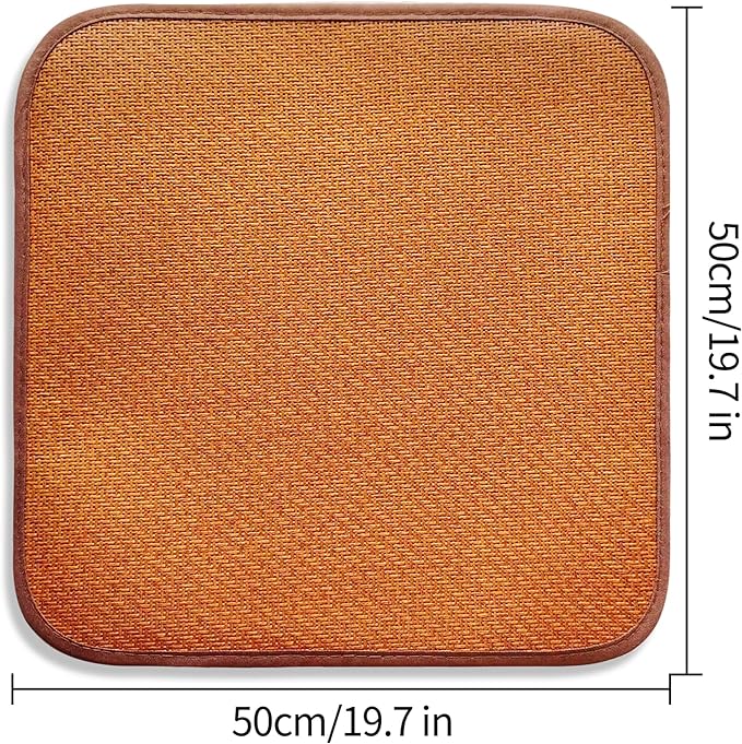 Double-Sided Cooling Rattan Seat Cushion, Summer Breathable Chair Mat for Dining and Office Chairs SC-1 (1, Brown, 50 * 50cm)