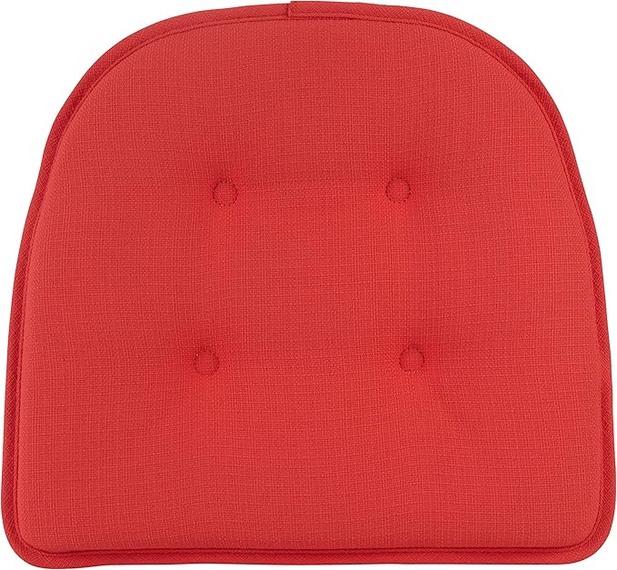 Non-Slip Chair Cushions, Assembled in USA, U-Shaped Skid-Proof Seat Pads for Dining Room, Kitchen, Office, 15"x16"