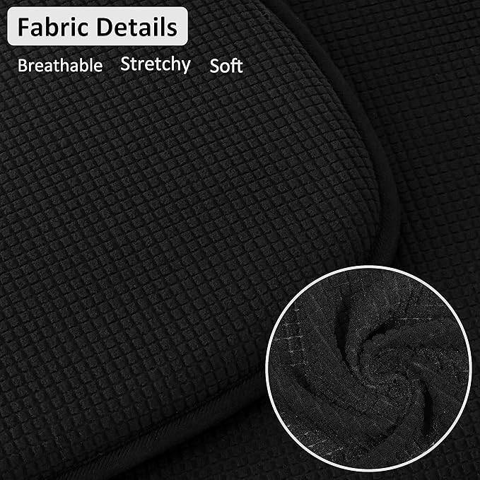 Shinnwa Windsor Chair Cushions 4 Pack, Non Slip Chair Pads for Dining Room, Farmhouse Kitchen Seat Cushion, Set of 4, 17 x 15.5 inches, Black