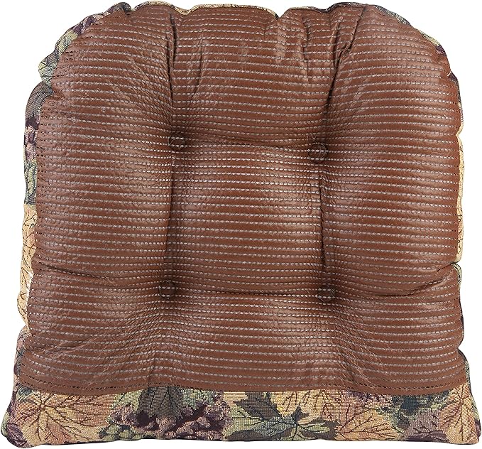 Klear Vu Gripper Overstuffed Universal Non-Slip Dining Chair Cushions for Kitchen Decor or Office Use, U-Shaped Skid-Proof Seat Pad, 15x15 Inches, 4 Count (Pack of 1), Multi