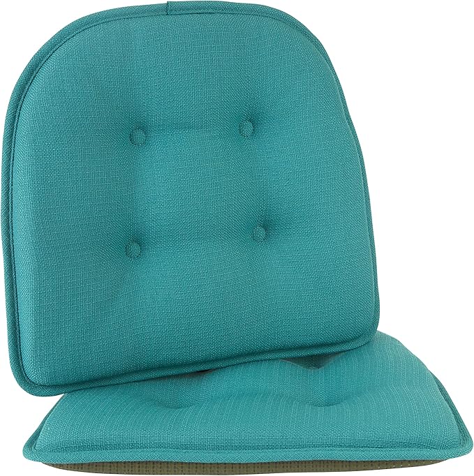 Non-Slip Chair Cushions, Assembled in USA, U-Shaped Skid-Proof Seat Pads for Dining Room, Kitchen, Office, 15"x16"