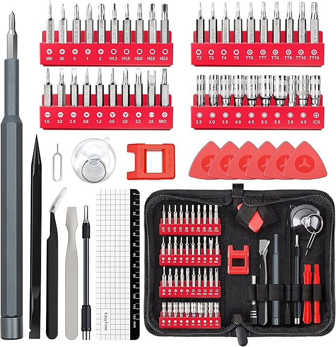 UnaMela Electronics Small Screwdriver Set: 57 PCS Mini Precision Repair Tool Kit with Magnetic Bits for Computer PC Laptop Phone Switch PS4 Xbox Tablet DIY Home