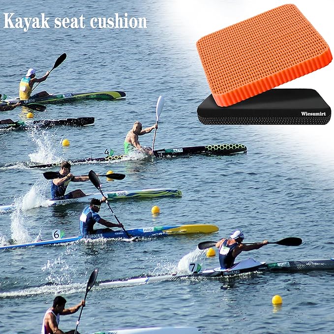 Innovative Gel Seat Cushion for Long Sitting, Breathable Grid Seat Cushion, Soft Cooling Support Chair Cushion for Office, Wheelchair, Car, Gel Cushion for Back, Sciatica,Tailbone Pain Relief.(orange)