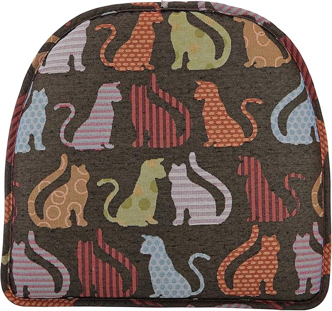 Klear Vu Raindrop The Gripper Non Slip Chair Cushions, Soft & Comfortable Seat Pad, Sitting Pillow for Kitchen, Dining or Office, 6 Count (Pack of 1), Cats
