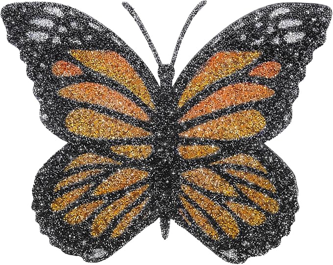 Yellow Butterfly Placemat,Colorful Rhinestones Glitter Butterfly Home Kitchen Coffee Bar Table Decoration Place Mat, Gifts for Friends Women Mom