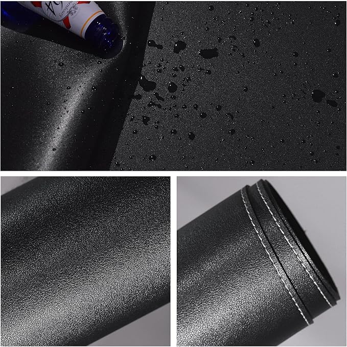 Vyaaa 55" x 24" PU Leather Desk Mat, Large Mouse Pad, Desktop Protector Cover, Writing Pad and Blotter, Desk Mats on top of Desks for Home or Office (Black)