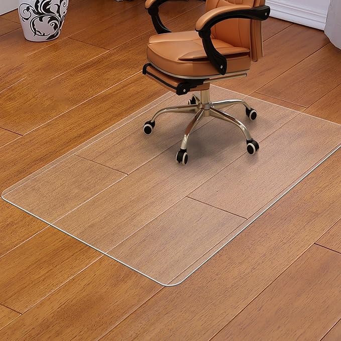 BesWin Clear Chair Mat for Hardwood Floor - 36"x48" Heavy Duty Desk Chair Mats for Office Chair - Transparent Computer Floor Mat Office Home Floor Protection Mat for Wood/Tile