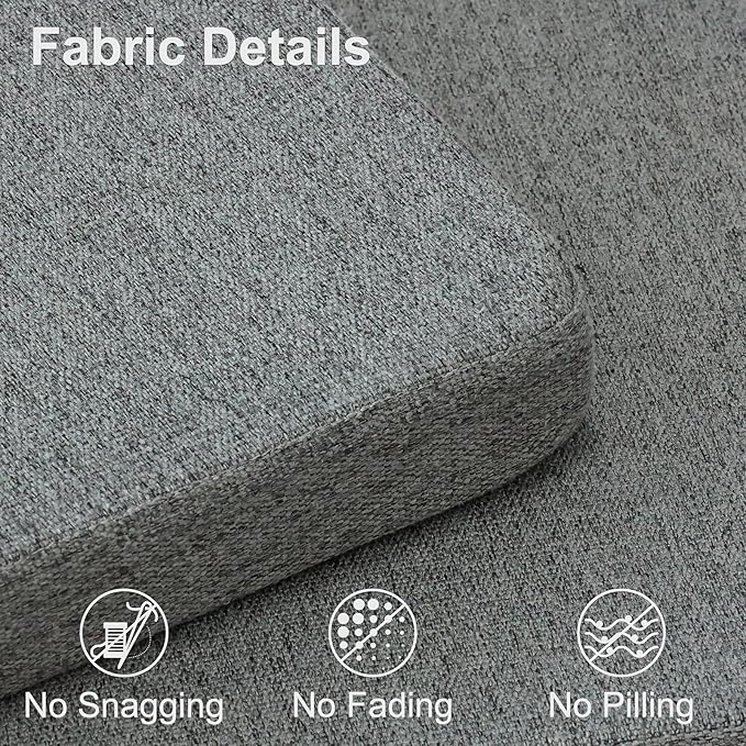 Shinnwa Kitchen Chair Cushions Set of 4, Non-Slip Dining Chair Cushions with Ties and Machine Washable Cover, 4 Pack, 17 x 16.5 x 2in, Dark Gray
