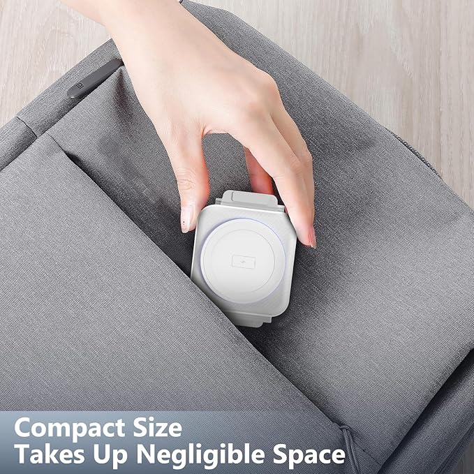 Travel Charger for Samsung Multi Devices, Foldable 3 in 1 Wireless Charging Station Fast Charging Stand/Pad Compatible for Samsung Galaxy S25/S24/S23/S22/S21/Note20 Galaxy Watch8/7/6/5/4/Galaxy Buds4