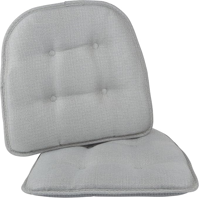 Non-Slip Chair Cushions, Assembled in USA, U-Shaped Skid-Proof Seat Pads for Dining Room, Kitchen, Office, 15"x16"