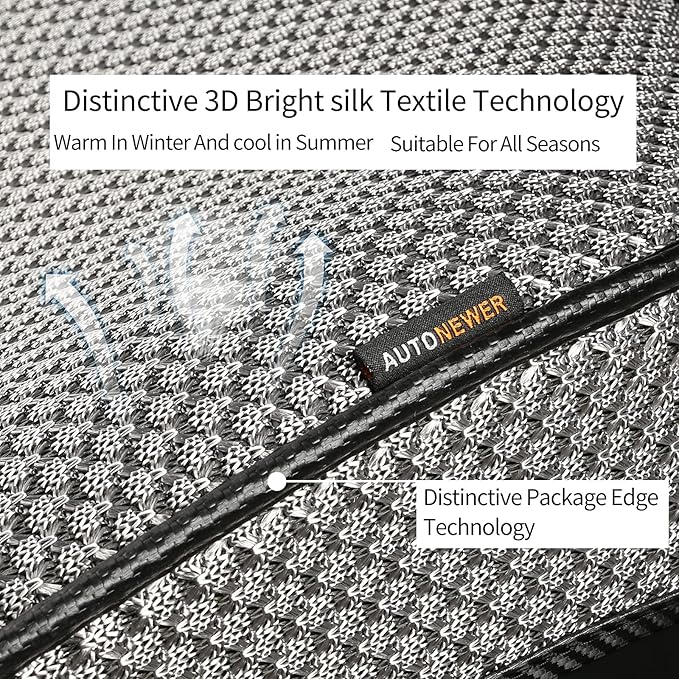 Auto Newer Breathable Universal Four Seasons Car Seat Covers，Luxury Car Seat Cushion ，Protectors for Front Seat Bottoms,Compatible with 95% Vehicles， Fit for Cars Truck SUV Sedan (Grey,1PC)