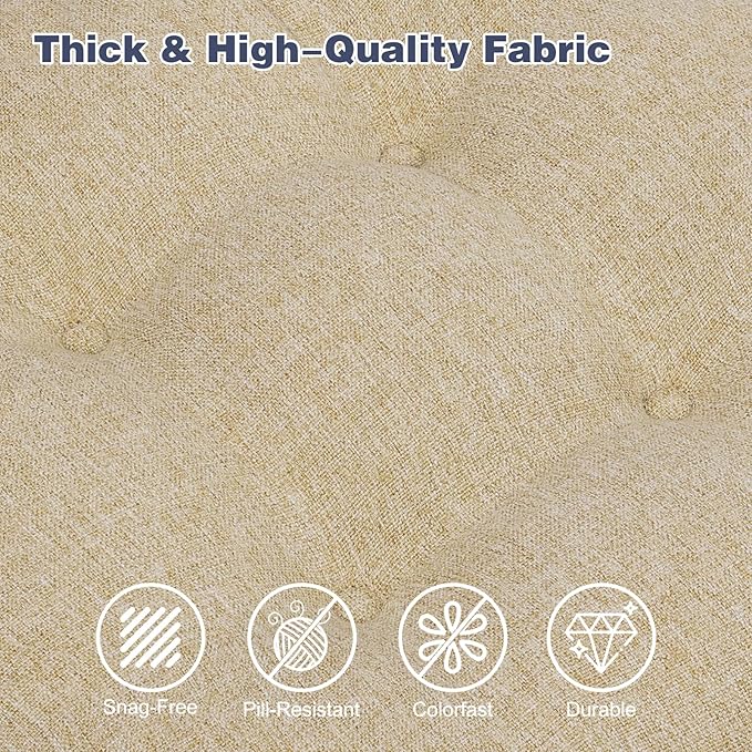 baibu Set of 4 Dining Chair Cushions, Dual-Layer Patent Design Memory Foam Kitchen Chair Cushions, Non-Slip Seat Pads with Ties, 16.5 x 16.5 x 3.5in, 4 Pack, Beige