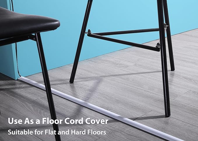 ZhiYo Cord Covers for Wires on Wall, 85in(6 x L14.2in) Cable Hider for Hiding 1-2 Cables, PVC Wire Covers for Cords on Wall Mount TV in Home or Office, Grey W1in x H0.41in