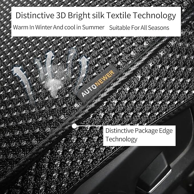 Auto Newer Breathable Universal Four Seasons Car Seat Covers, Luxury Car Seat Cushion,Protectors for Front Seat Bottoms,Compatible with 95% Vehicles(Black,1PCS)