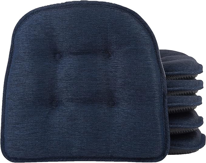 Non-Slip Chair Cushions, Assembled in USA, U-Shaped Skid-Proof Seat Pads for Dining Room, Kitchen, Office, 15"x16"