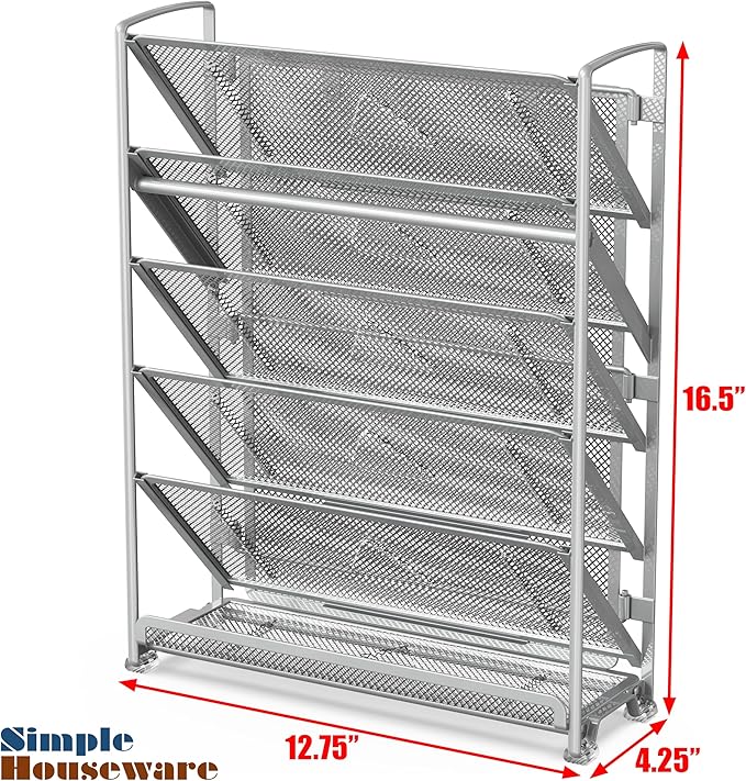 Simple Houseware 6-Tier Wall Mount Document Letter Tray Organizer, Silver