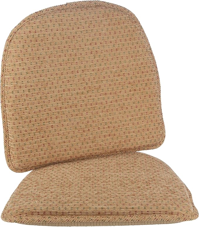 Klear Vu Raindrop The Gripper Non Slip Chair Cushions, Soft & Comfortable Seat Pad, Sitting Pillow for Kitchen, Dining or Office, 2 Count (Pack of 1), Natural