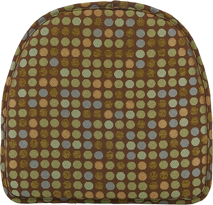 Klear Vu Raindrop The Gripper Non Slip Chair Cushions, Soft & Comfortable Seat Pad, Sitting Pillow for Kitchen, Dining or Office, 2 Count (Pack of 1), Brown Dotty
