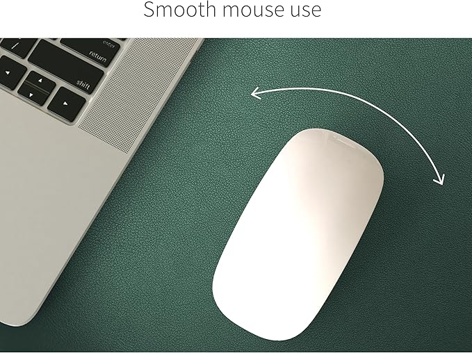 RENMTURE Desk Pad, Cork & PU Leather Desk Mat, Large Mouse pad, Non-Slip Desk Protector and Blotter, Waterproof Writing Pad, Desk Accessories and Organizers for Home Office (Deep Green,32"x16")