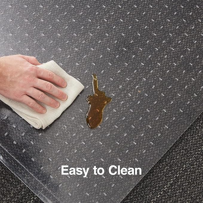 Staples Office Chair Mat, Clear Floor Mats, Medium-Pile Carpets, 48 x 36 Inch, Smooth Glide