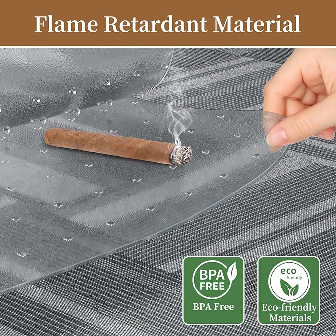 2Pcs Office Chair Mat for Carpet, 30" X 48" X 0.09" Desk Chair Mat for Carpet Floors, Clear Rolling Chair Mats with Non-Slip Studded for Home and Office Low Pile Carpets