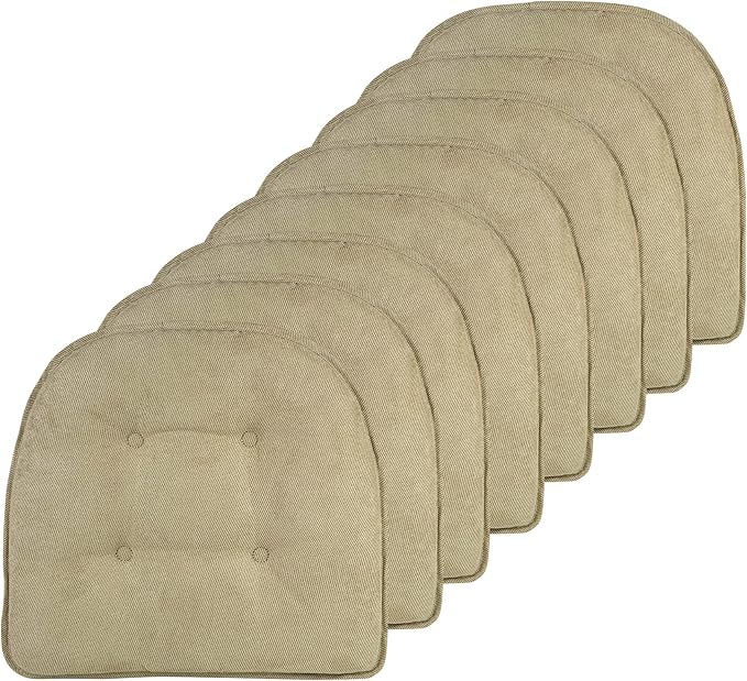 Non-Slip Chair Cushions, Assembled in USA, U-Shaped Skid-Proof Seat Pads for Dining Room, Kitchen, Office, 15"x16"