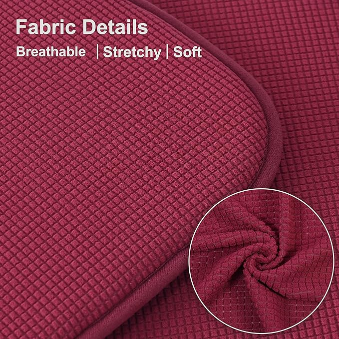 Shinnwa Kitchen Seat Cushions Set of 6, Non Slip Dining Chair Cushions, U-Shaped Indoor Chair Pads, 6 Pack, 15 x 16 Inches, Burgundy