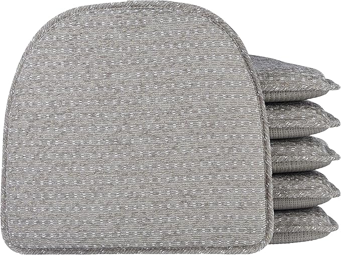 Klear Vu Raindrop The Gripper Non Slip Chair Cushions, Soft & Comfortable Seat Pad, Sitting Pillow for Kitchen, Dining or Office, 6 Count (Pack of 1), Dove