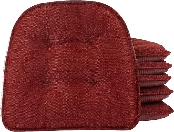 Non-Slip Chair Cushions, Assembled in USA, U-Shaped Skid-Proof Seat Pads for Dining Room, Kitchen, Office, 15"x16"